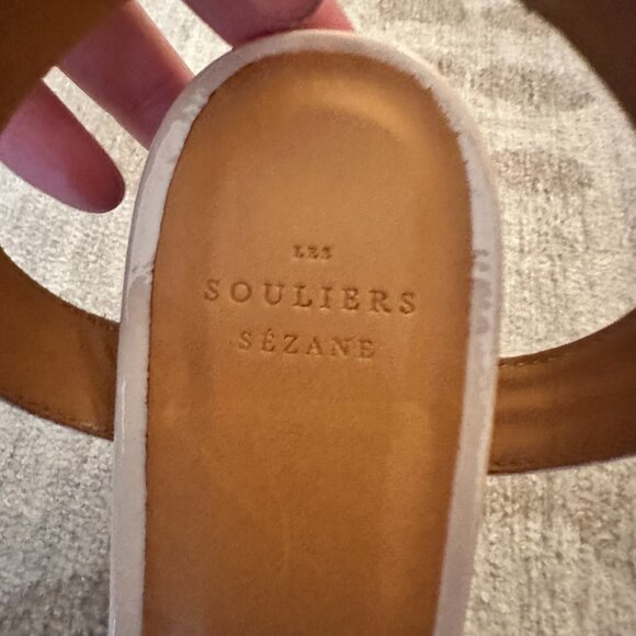 Sezane Alexane Mary Janes White Lacquer Heel Shoes SIZE 8 / 39 - Picture 6 of 9